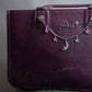 "JEAN PAUL GAULTIER" Horizontal star＆moon chain design purple leather bag