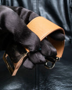 "Ferragamo" Gancini motif leather bangle
