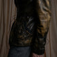 "ROBERTA SCARPA" 100% lamb leather gathered design shaped jacket