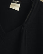 -SPECIAL- "CHANEL" 04AW Sheer bow-tie knit top