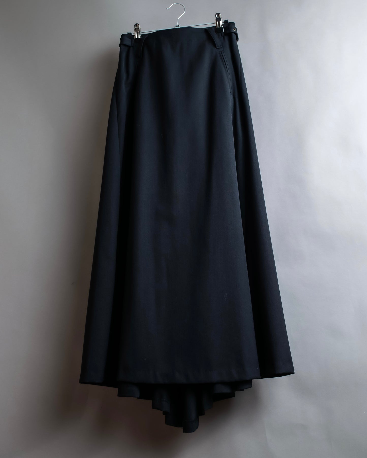 "JEAN PAUL GAULTIER" Asymmetric front＆rear design maxi length wool skirt