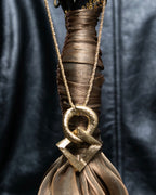 “Yves Saint Laurent” antique processed gold chain necklace