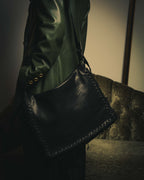 -SPECIAL- “Bottega Veneta” 00’s Whipstitched leather flap shoulder bag