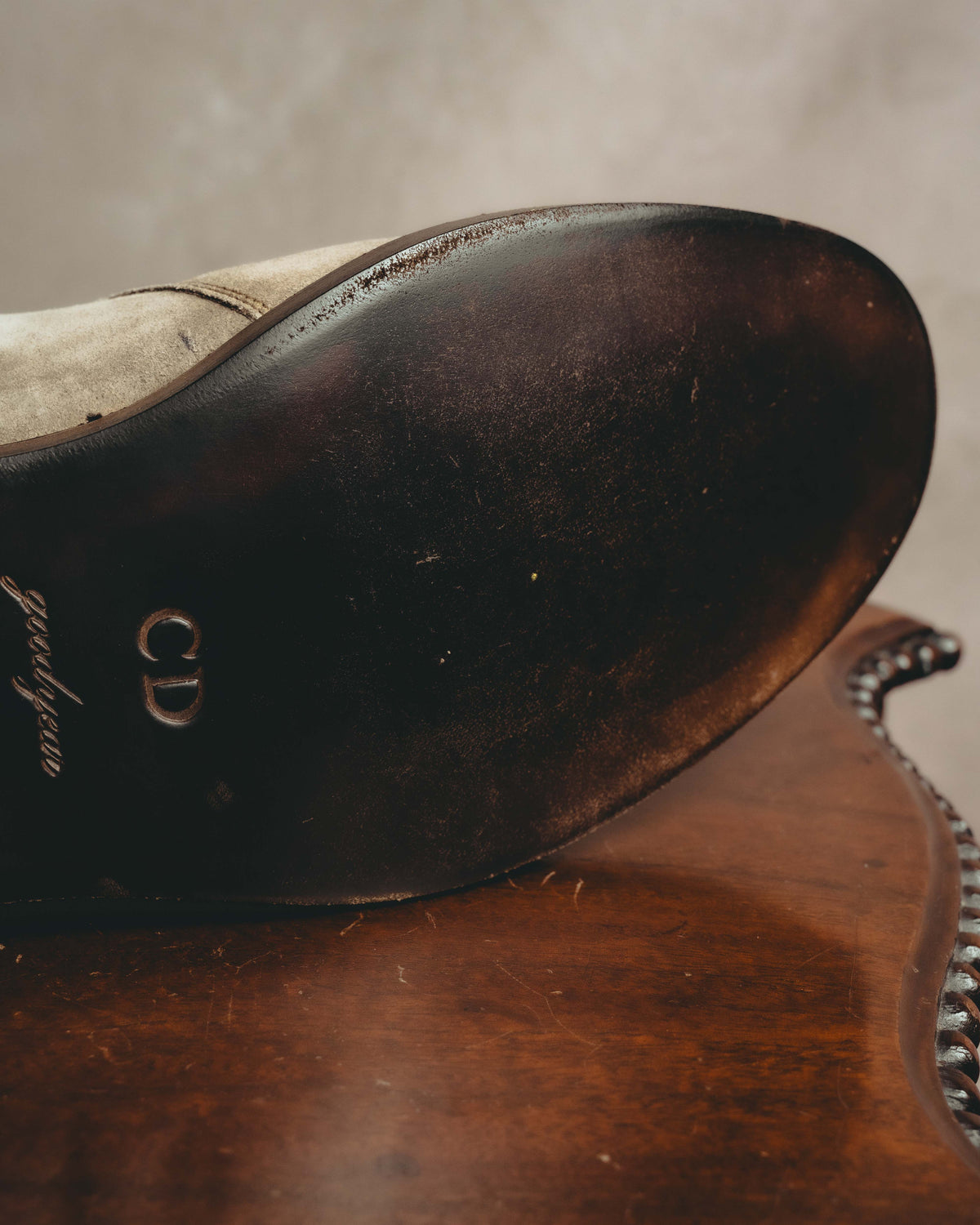 -SPECIAL- “Dior” 00’s Taupe suede square toe riding boots