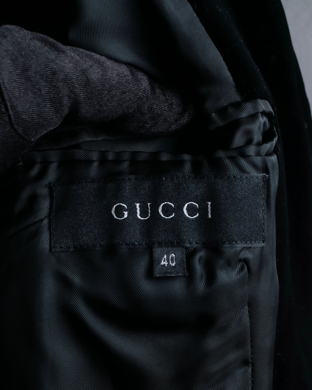 "GUCCI" Velvet shaped shawl collar tailored jacket