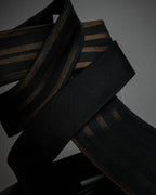 "JEAN PAUL GAULTIER" Tribal circle motif design striped silk neck tie