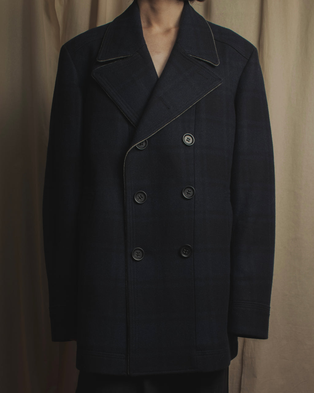 Abrigo de cuadros de doble botonadura "HUGO BOSS"