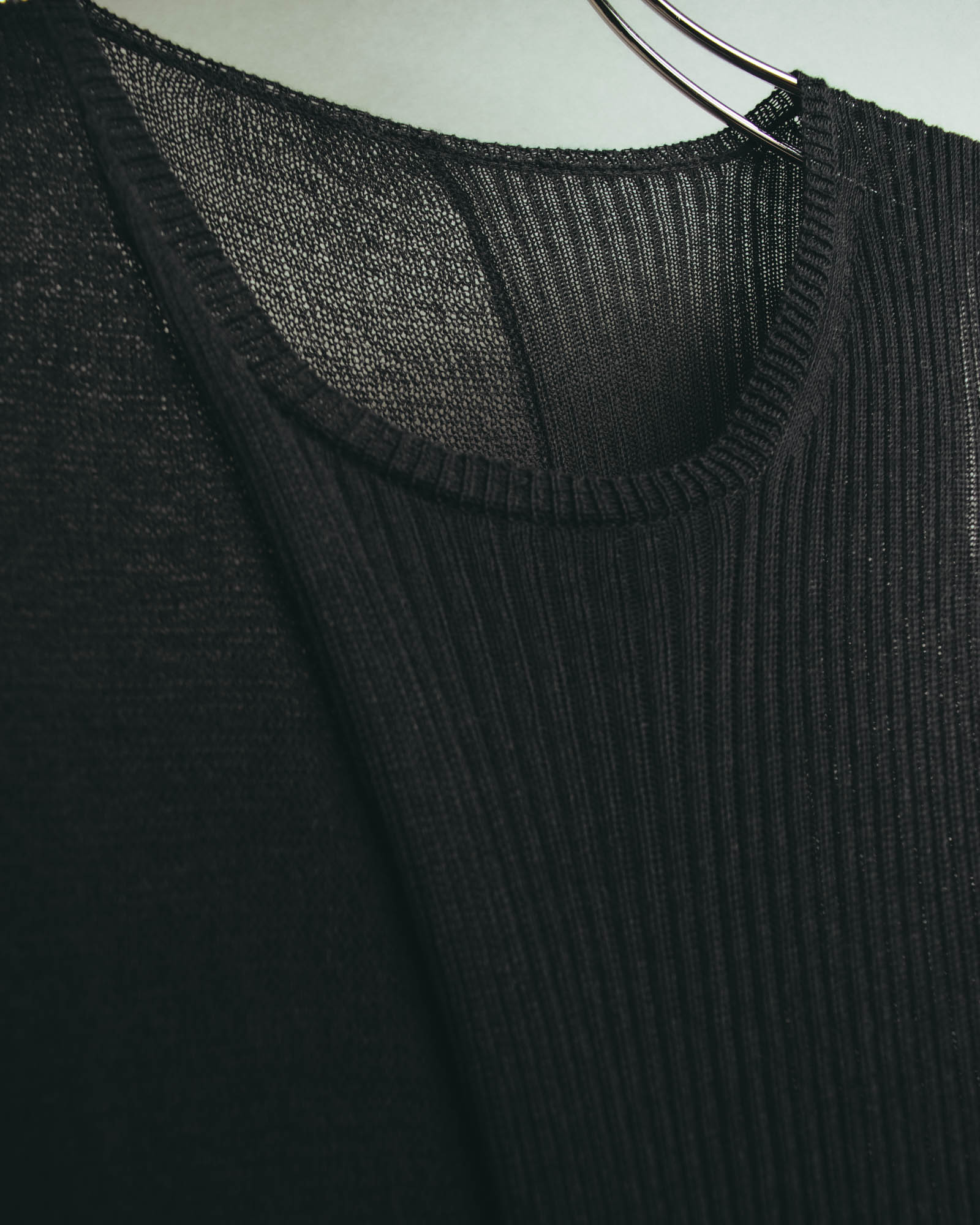 “Yohji Yamamoto” 2010’s sheer cotton ribbed long dress