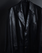 "Salvatore Ferragamo" Straight silhouette leather tailored jacket
