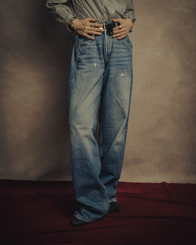 -SPECIAL- “SAINT LAURENT” 2023’s Long extreme baggy faded denim jeans
