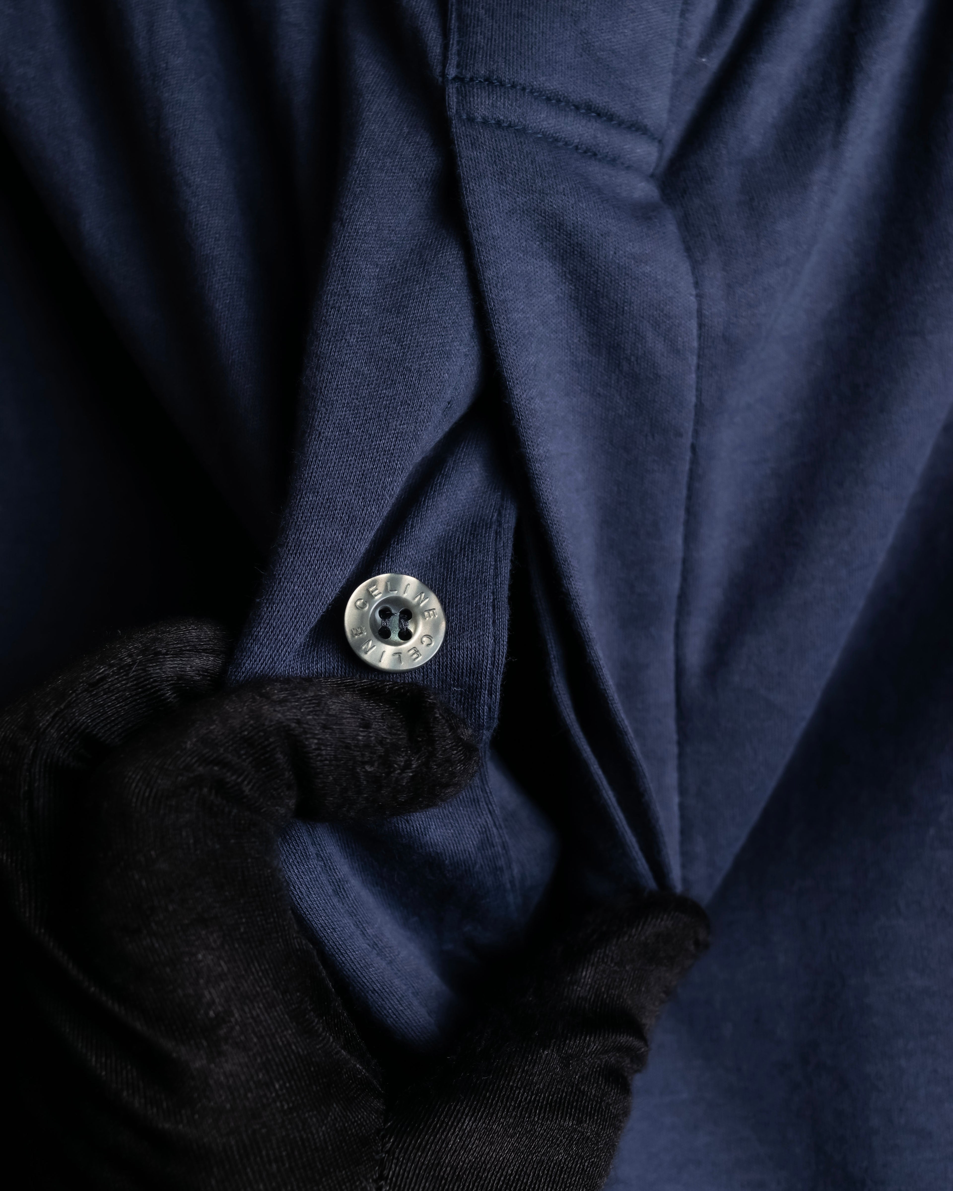 "CELINE" Piping design blue pajama set up