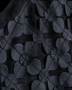 "Weekend Max Mara" 100% goat leather flower motif zip up short length jacket