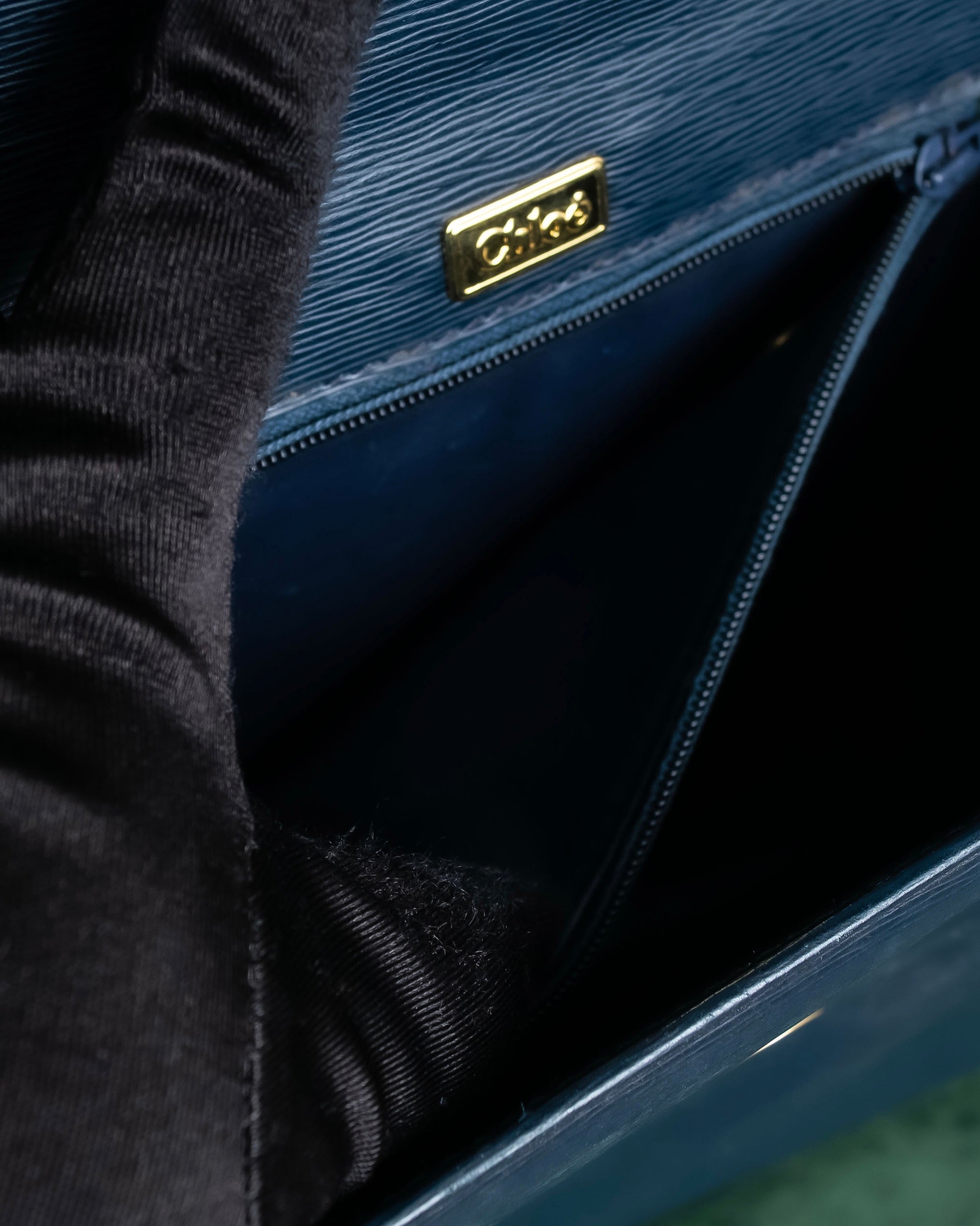 "Chloe" Trapezoid design embossed leather hand bag