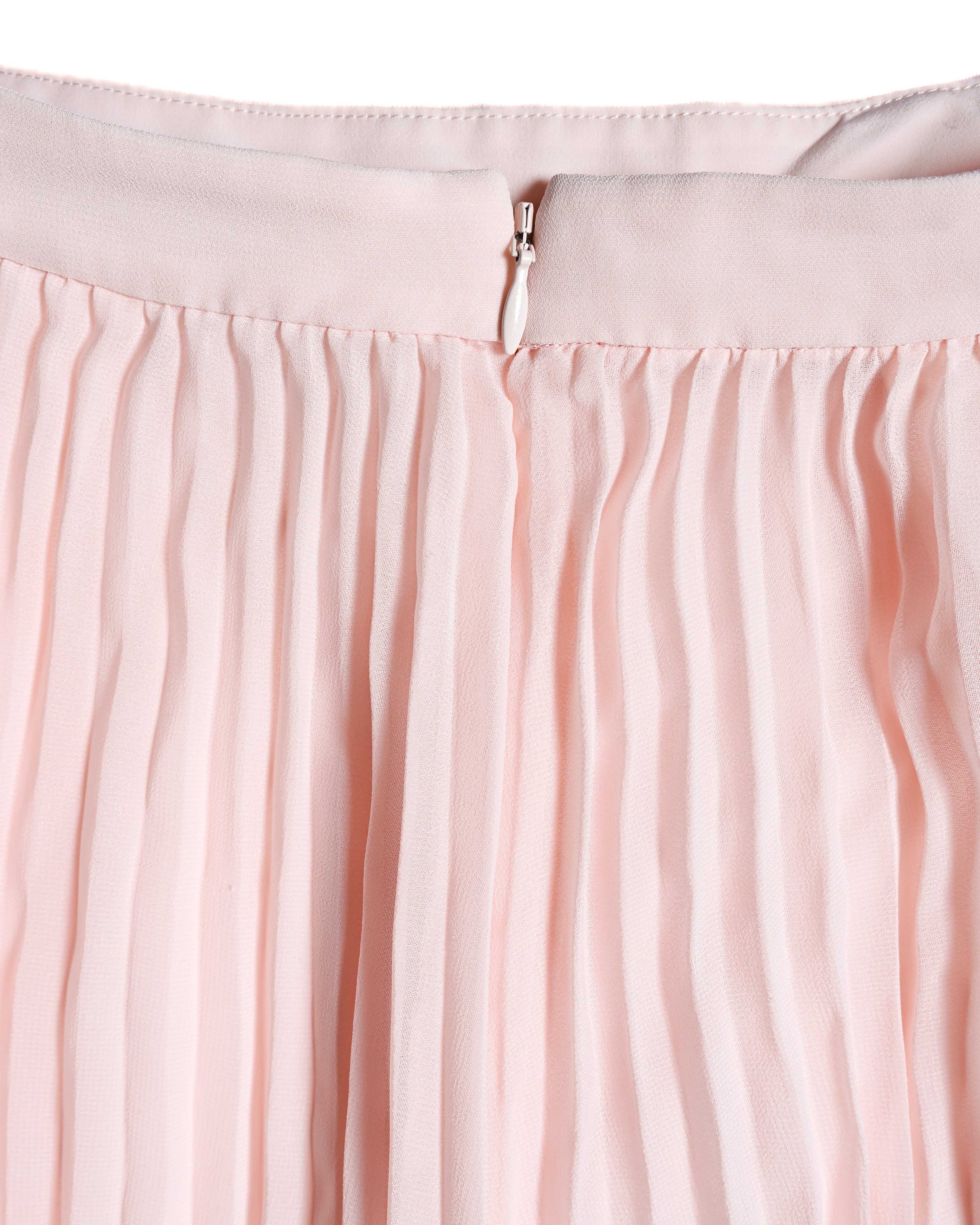 Self-Portrait/ Romantic Chiffon Pleated Skirt Pale Pink