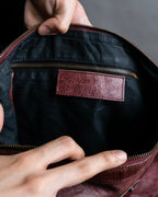 “BALENCIAGA” The Day leather one shoulder bag (burgundy)