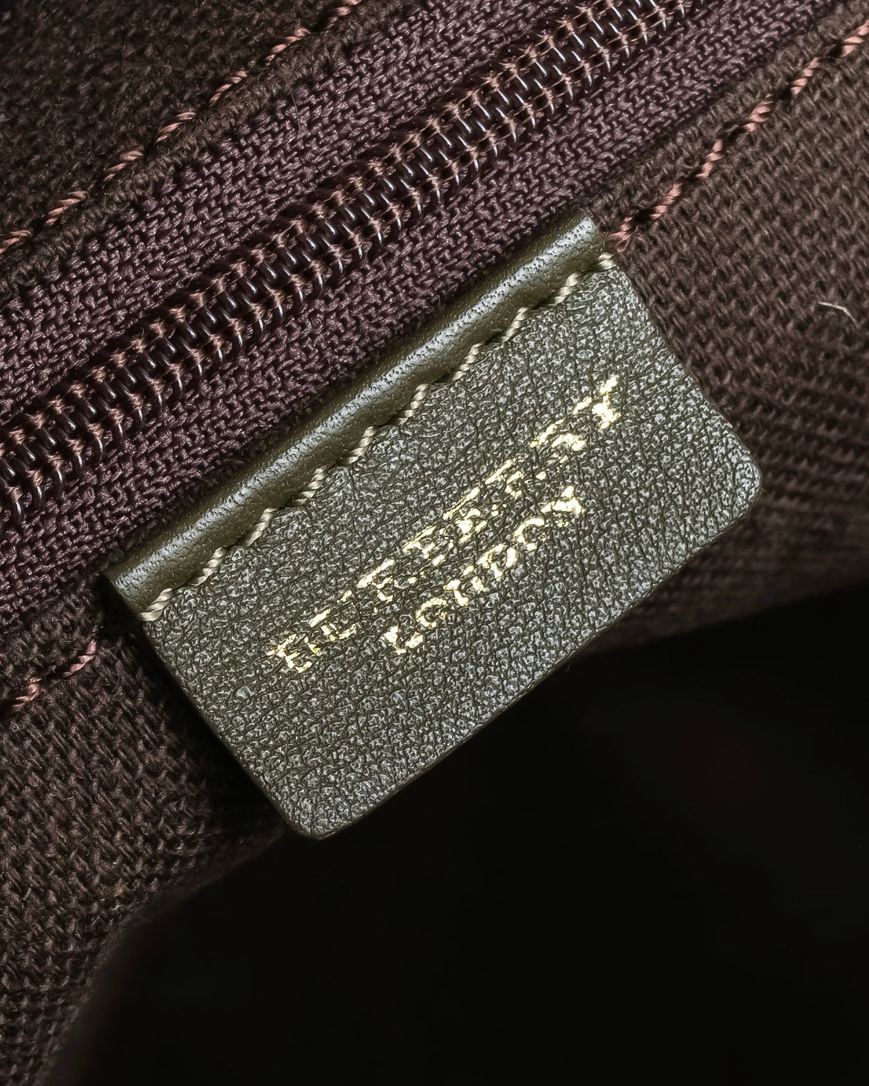 "BURBERRY" Olive green fringe design boston bag