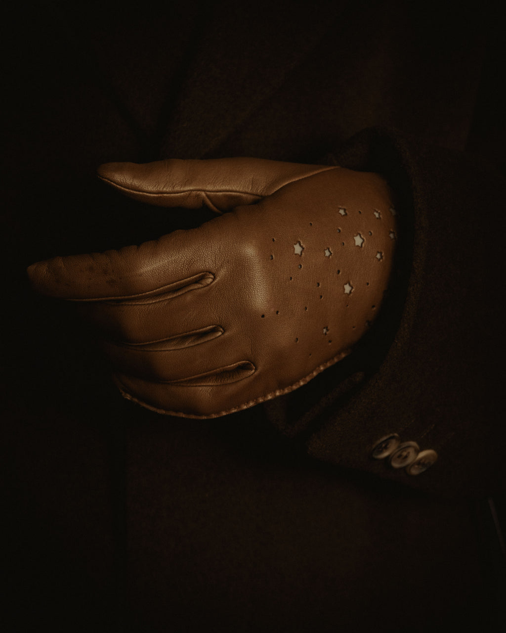 –SPECIAL– "HERMES"
Star perforated leather dress gloves