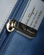 "Salvatore Ferragamo" Gancini motif structured white leather bag