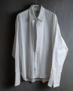 "Christian Dior" Pintuck design wide spread collar dress shirt