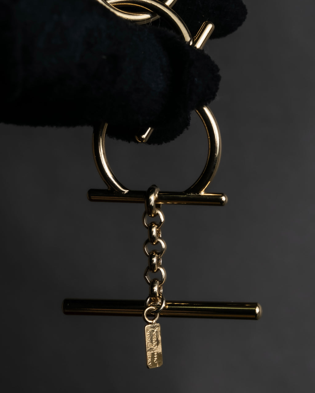 "Salvatore Ferragamo" Gancini motif layered gold bracelet