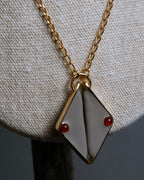 "BALENCIAGA" Red cabochon symmetrical design necklace