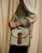 "Dooney & Bourke" Patch front design Two-tone leather shoulder bag