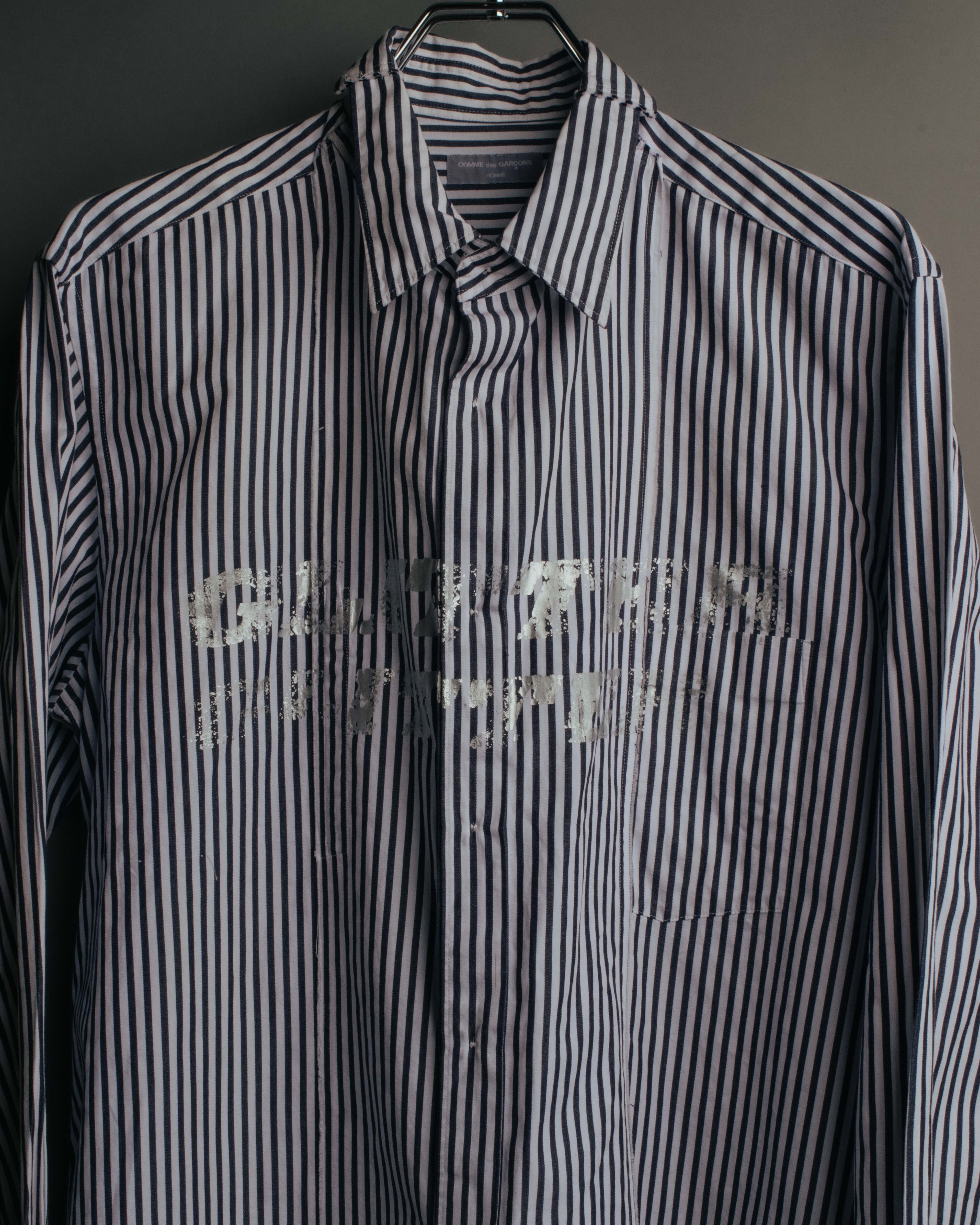 "COMME des GARCONS HOMME" 00's Graphic striped long sleeve shirt