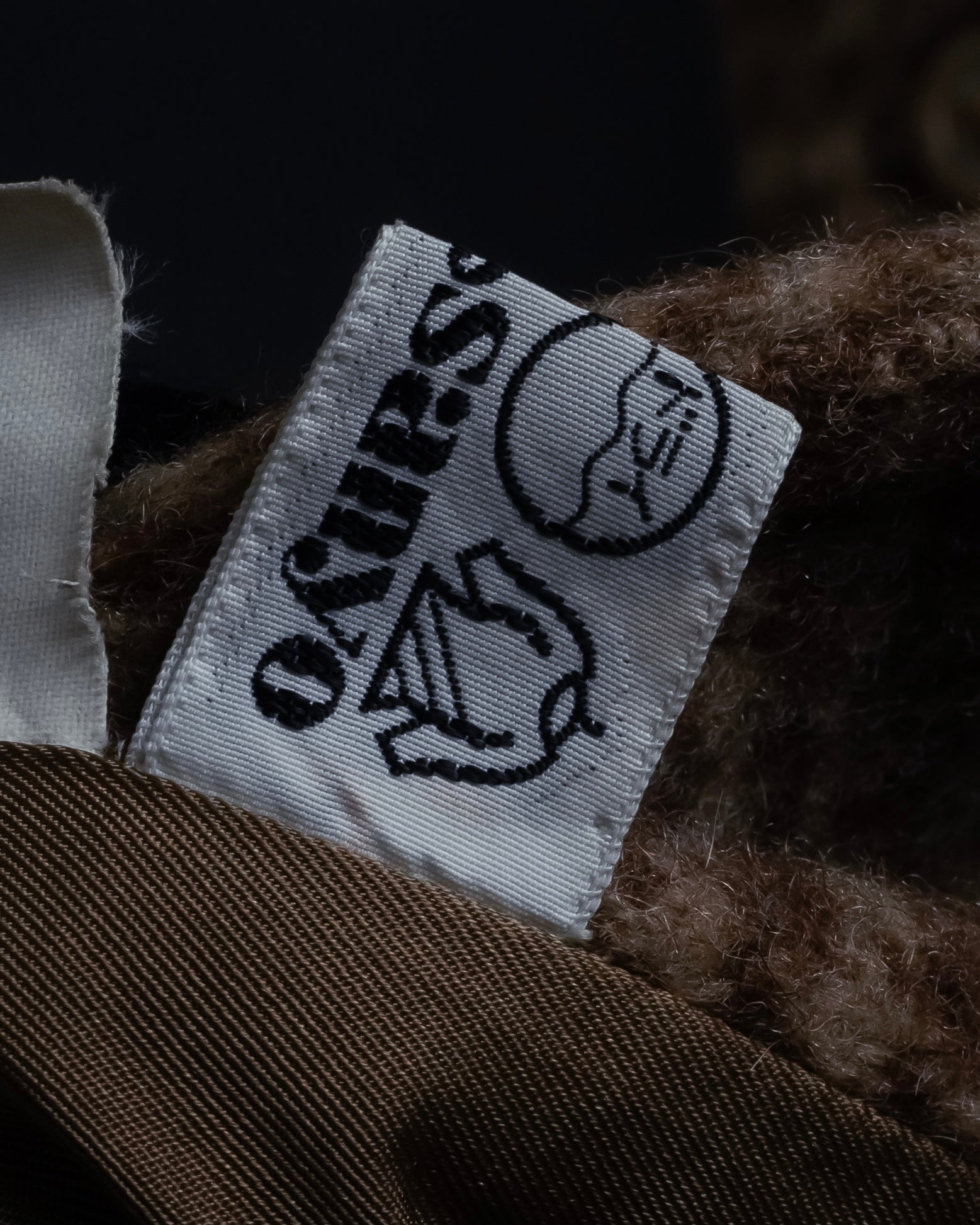 "BURBERRYS" Houndstooth pattern belted stand collar coat