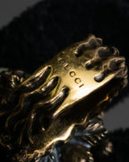 "GUCCI" Interlocking G design gold pearl ring