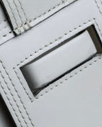 "YVES SAINT LAURENT" Large tab detail white leather shoulder bag