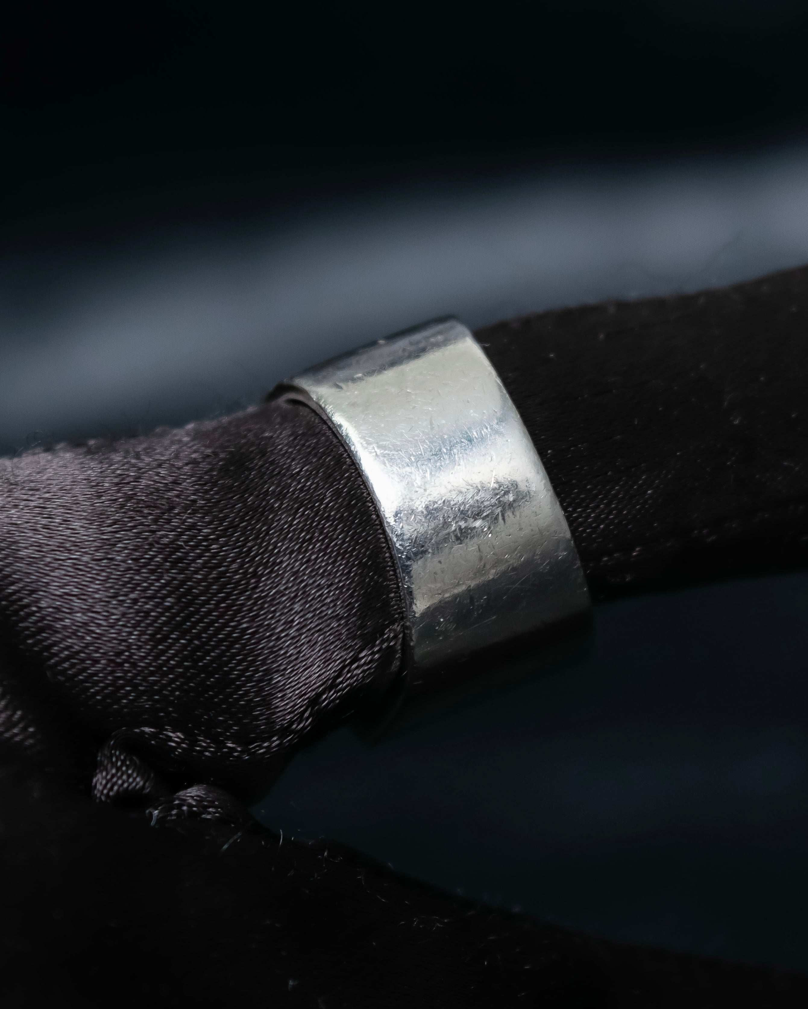 "GUCCI" Striped design sterling silver ring