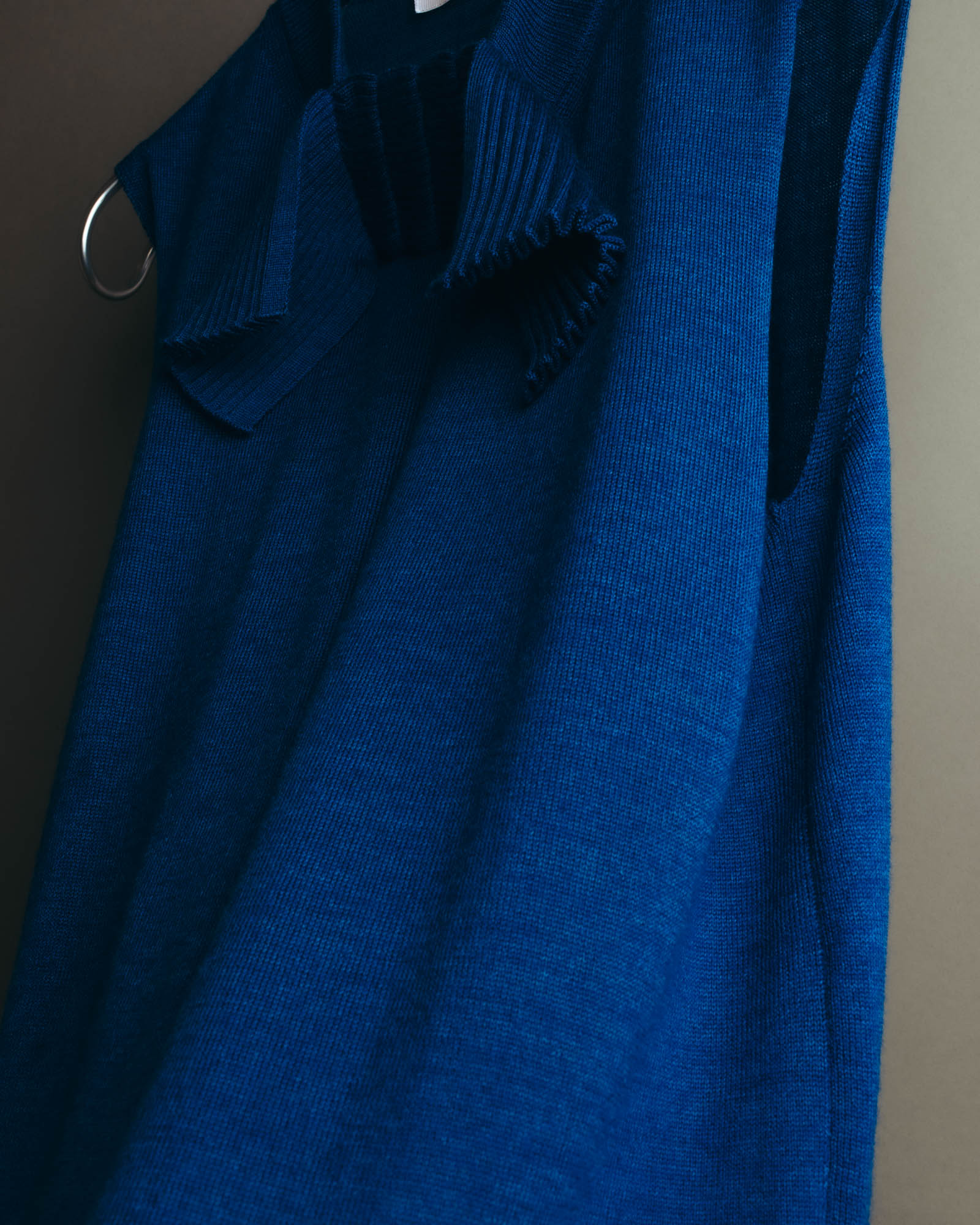 "LANVIN" 00's Elegant wool silk sleeveless knit top