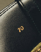 "CELINE" 18's-Glossy black chain leather belt