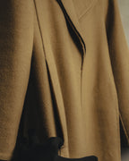 “GUCCI” 00’s-10’s Cashmere-blend leather-trimmed belted long coat