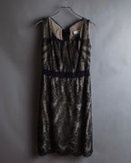 "VALENTINO" Lace layered ribbon design sleeveless dress