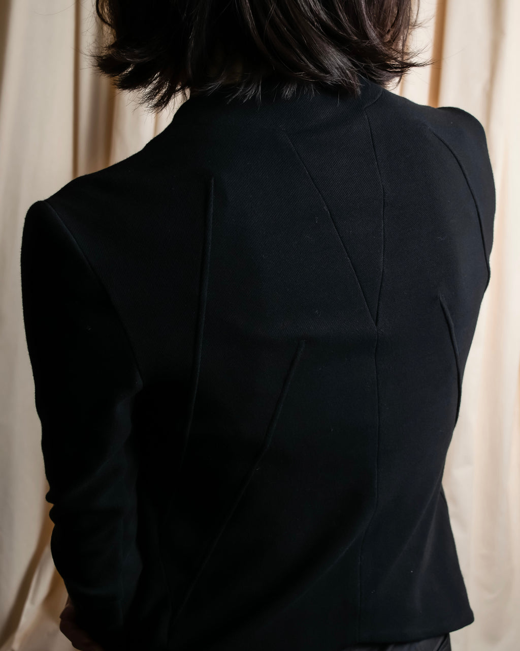 "HELMUT LANG" Zipper design sharp angle cutaway jacket