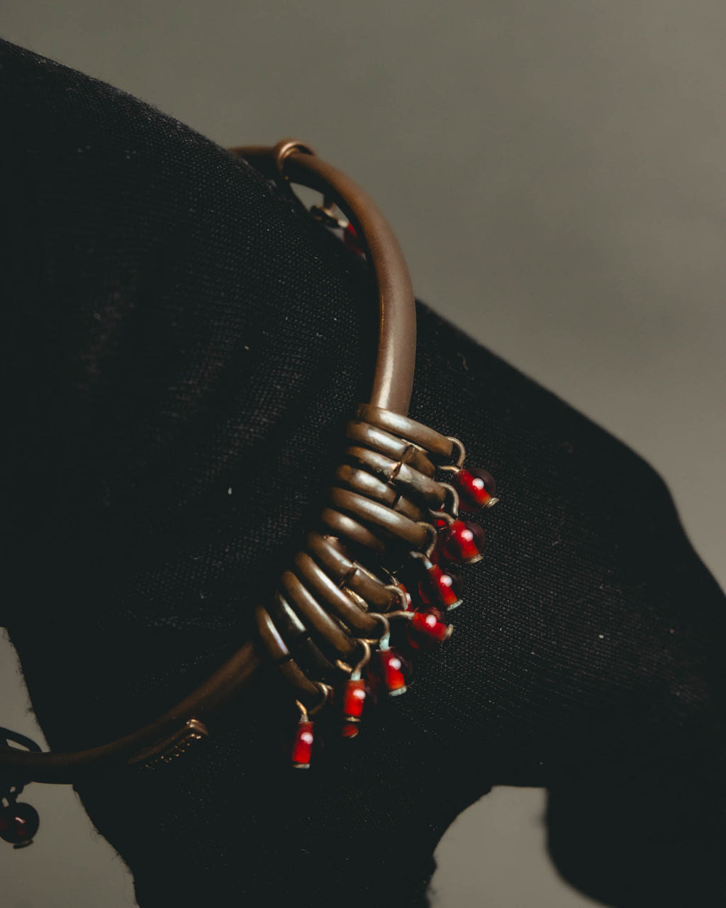 "Jean Paul Gaultier" 90's-00's Sculptural red bead bangle