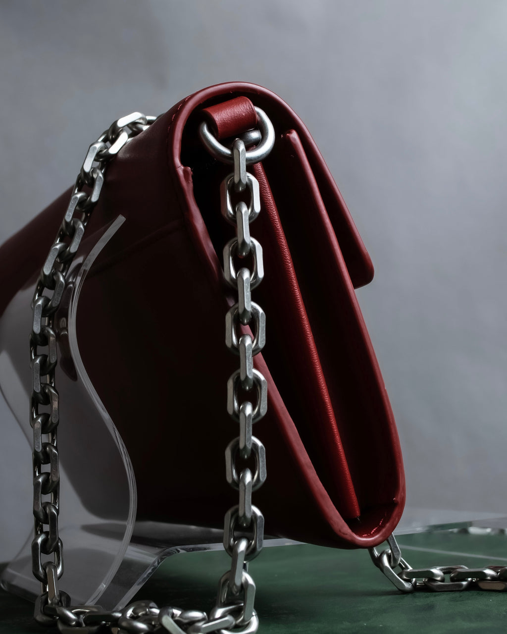 "KENZO" K motif design chain shoulder wallet bag