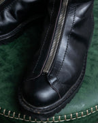 "GUCCI" Front zip design lace-up leather uncle boots