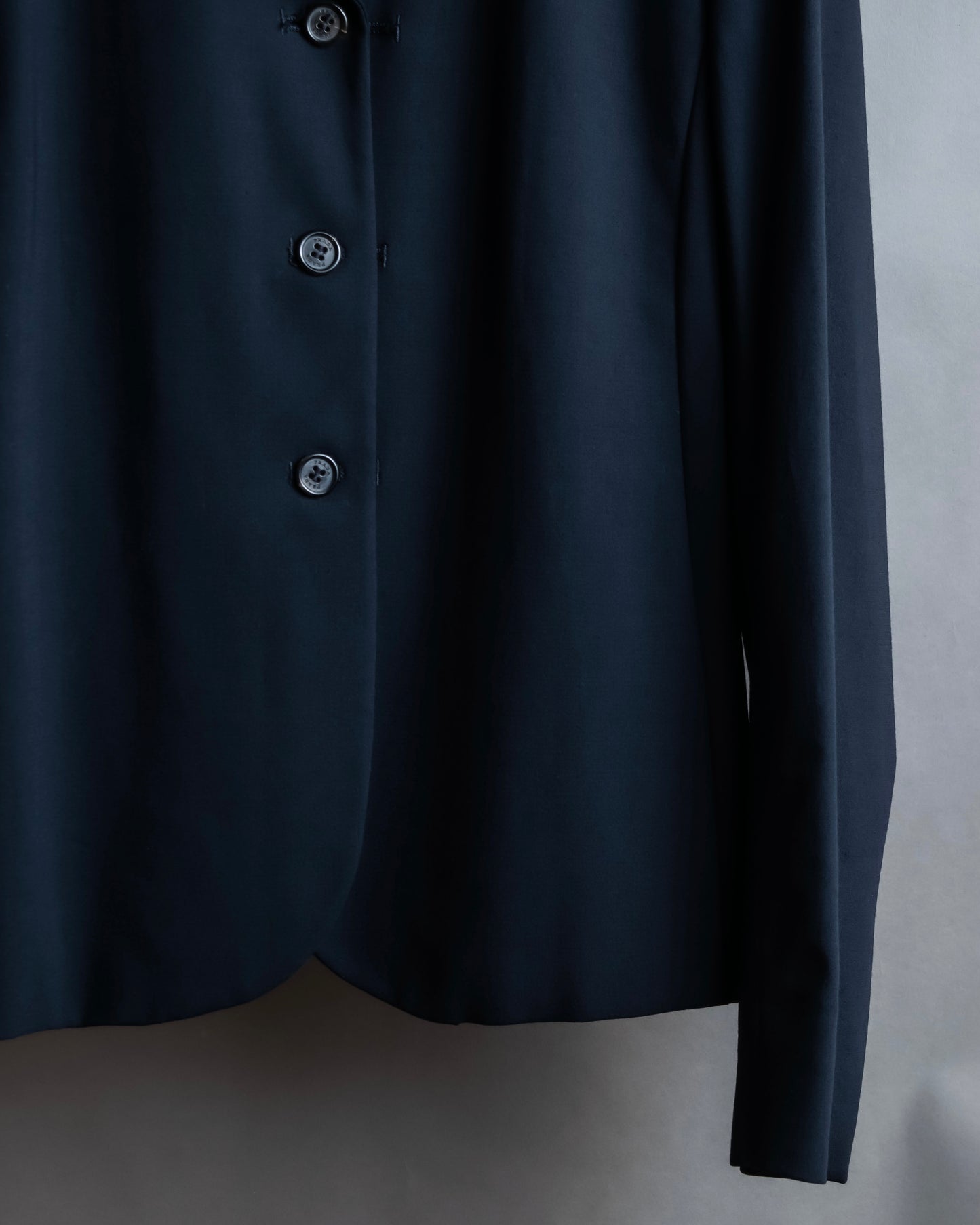 "PRADA" Short length tailored jacket & cropped skirt navy color set up