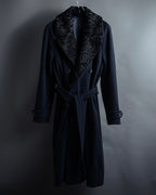 -SPECIAL- "CARUSO"
 Fur collar design belted melton coat