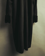 "CELINE" 80's Velvet collar maxi coat dress