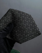 "GIORGIO ARMANI" Charcoal gray geometric pattern necktie