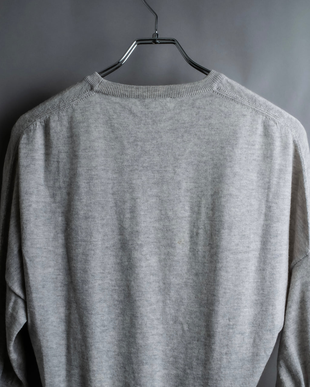 "JIL SANDER" Solid texture V neck mixed knit