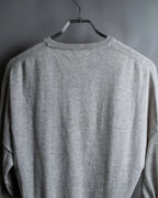 "JIL SANDER" Solid texture V neck mixed knit