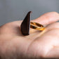 "HERMES" Gold &amp; brown leather scarf ring