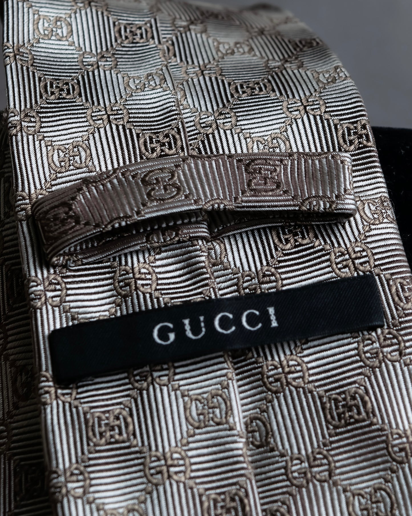 "GUCCI" GG pattern jacquard weave neck tie