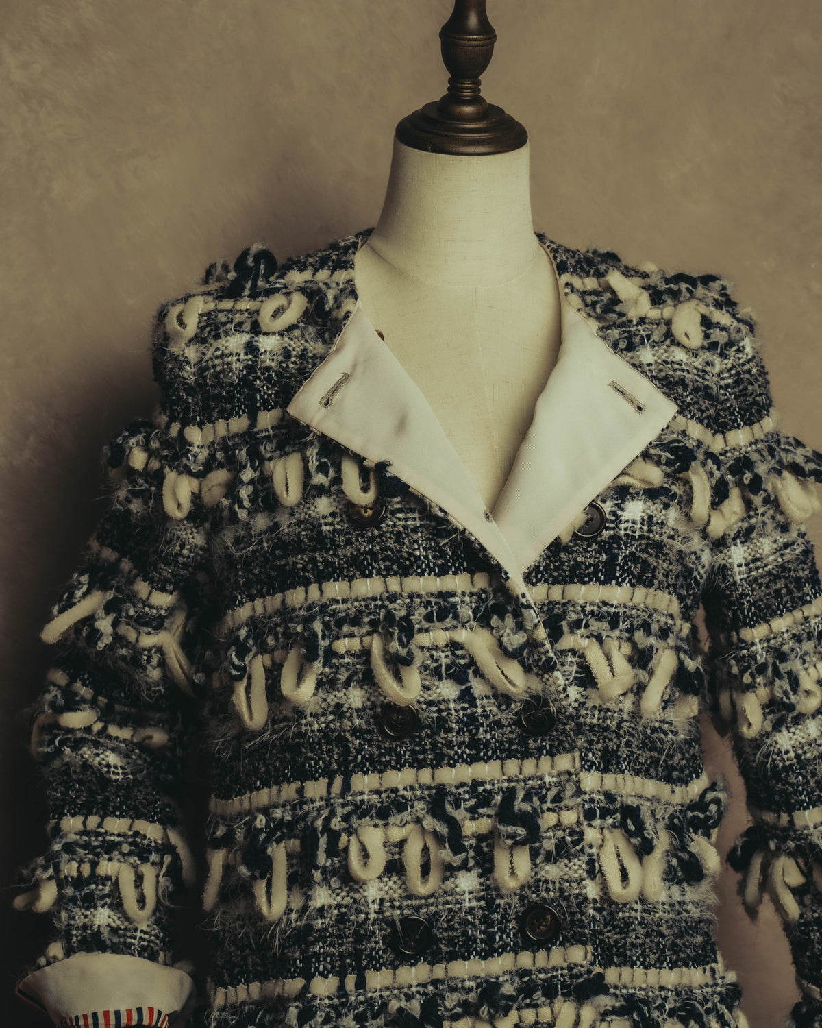 "THOM BROWNE" 2010's-20's Textured double breasted boucle coat
