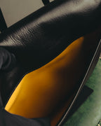 "CELINE" 70's-80's Classic black leather shoulder bag
