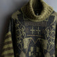 "FENDI" Artistic all over print oversized turtleneck knit